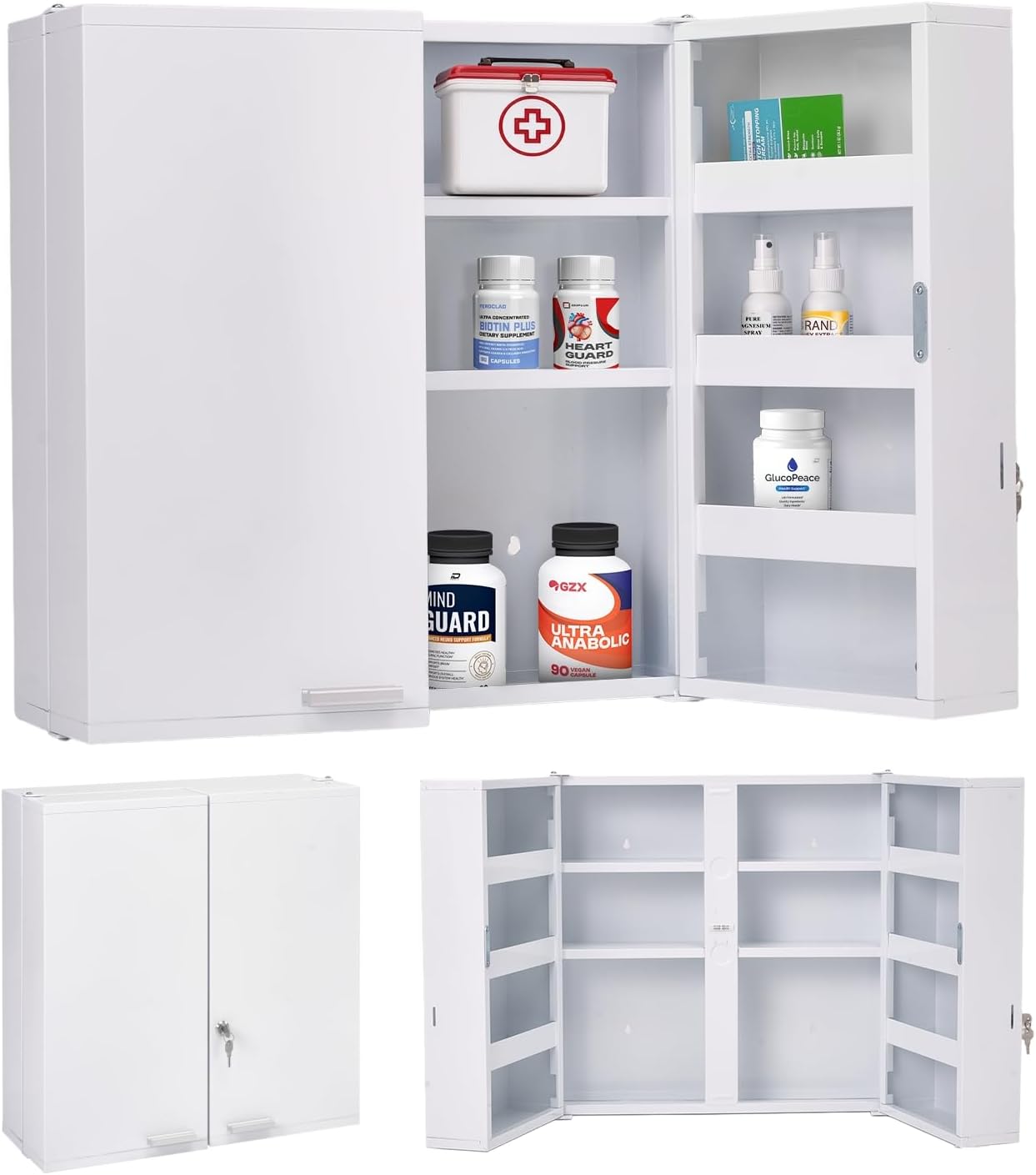 Medicine Cabinet Lock - Armário de Medicamentos Grande com Fechadura,